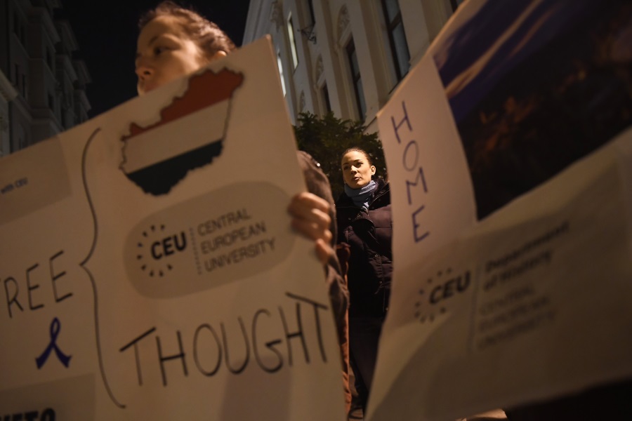Opposition Momentum Protests In Support Of CEU In Budapest