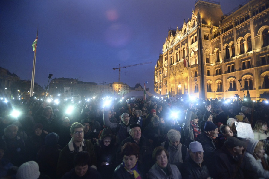 Thousands Join Protest For CEU In Budapest