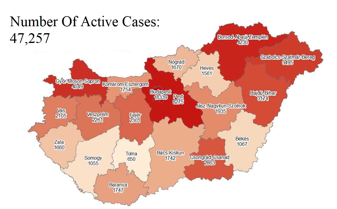Coronavirus: Active Cases Stand At 47,257 With 43 New Deaths In Hungary