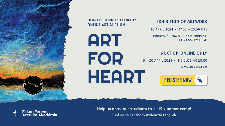 'Art for Heart Auction' by HeartfeltEnglish, Párbeszéd Háza Budapest, 20 April
