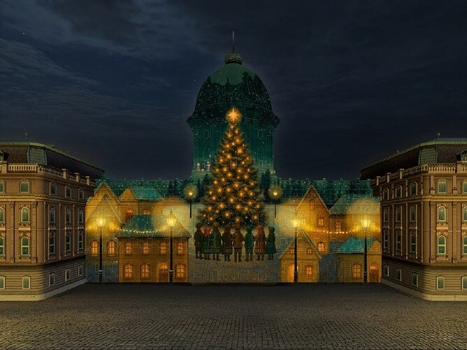 Festive Light Painting & Drone Shows to Light Up Hungarian National Gallery