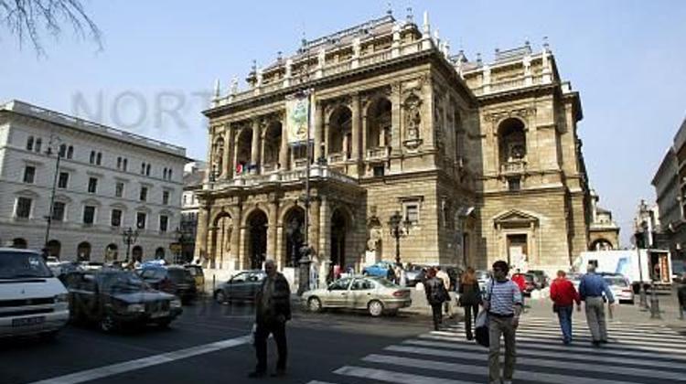 Parking Around Hungarian State Opera House In Budapest