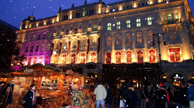 Christmas Fair On Downtown Square In Budapest