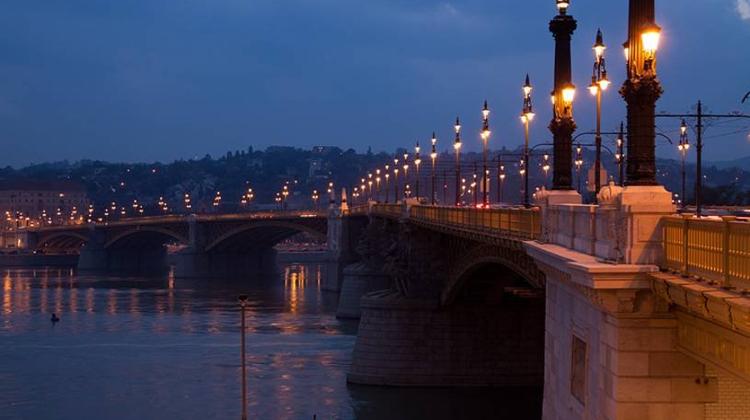 Margit Bridge In Budapest Reborn, Flooded With Light