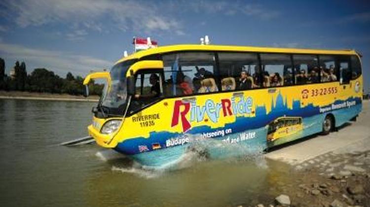 Amphibious Budapest Bus Stranded In Danube