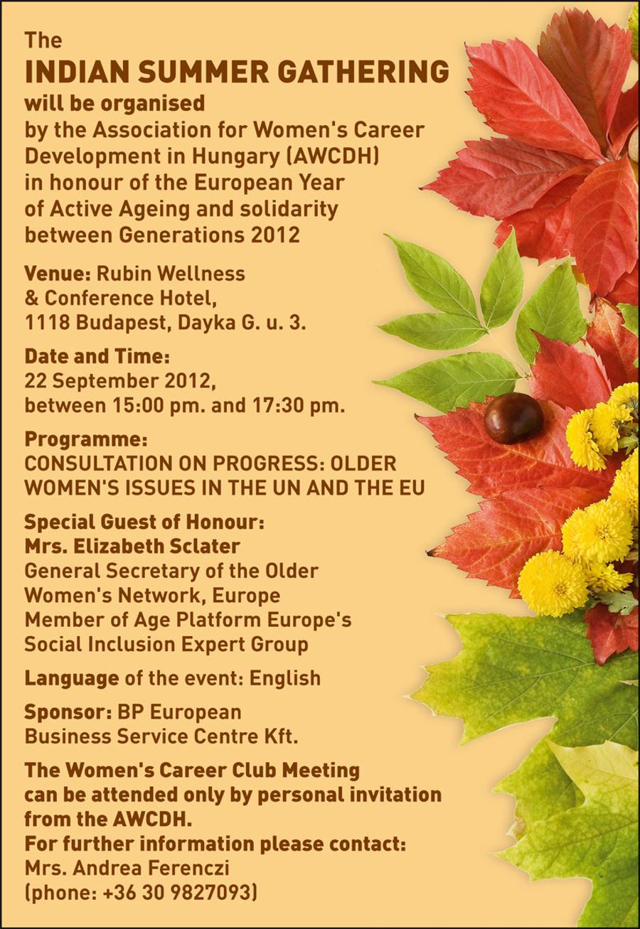 Invitation To An Indian Summer Gathering, Budapest, 22 September