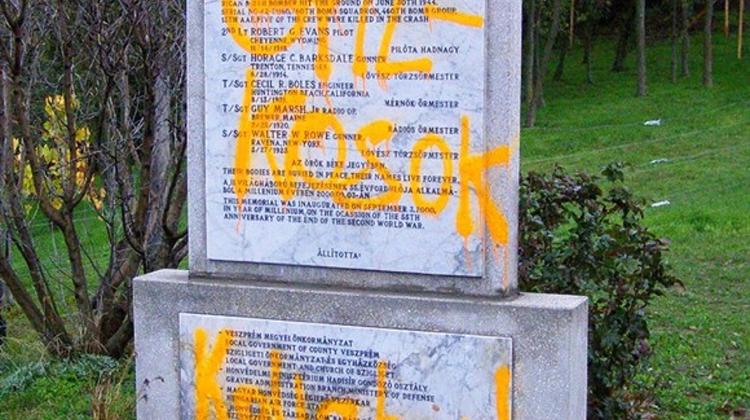 Paint Sprayed On US Pilots Memorial In Hungary
