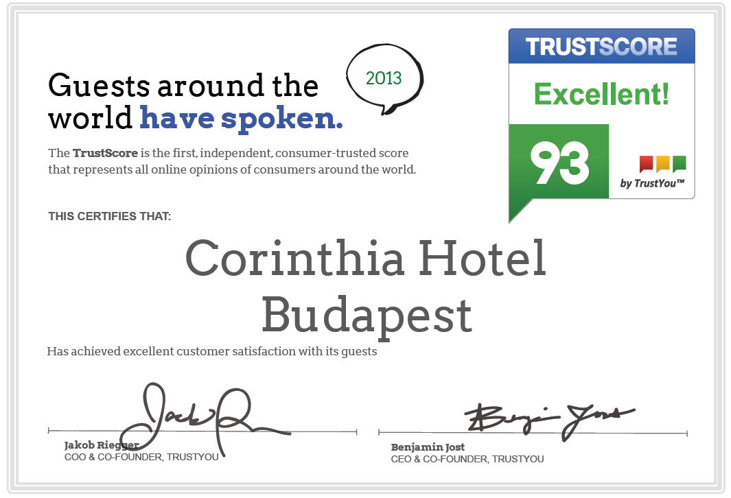 Corinthia Hotel Budapest Receives Dotcomhotel Award