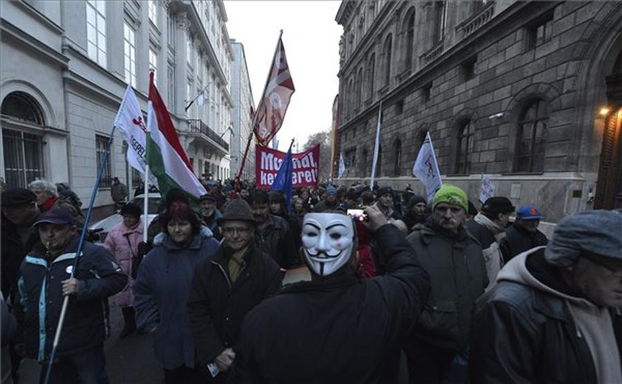 Demo In Budapest Against 2015 Budget