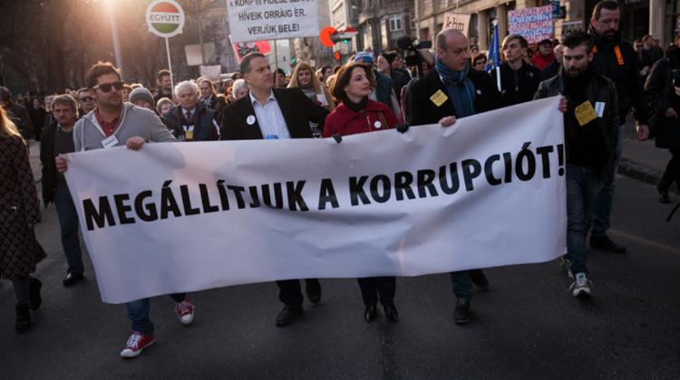 Thousands March In Budapest Against Corruption
