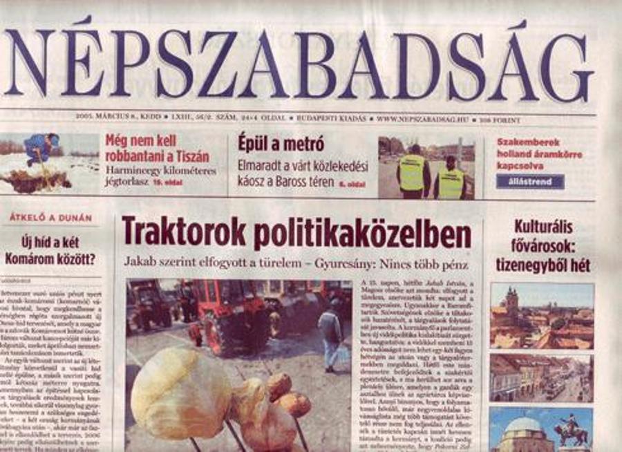 Hungarian Daily Népszabadság Editor-In-Chief Resigns Over Accident Leading To Death