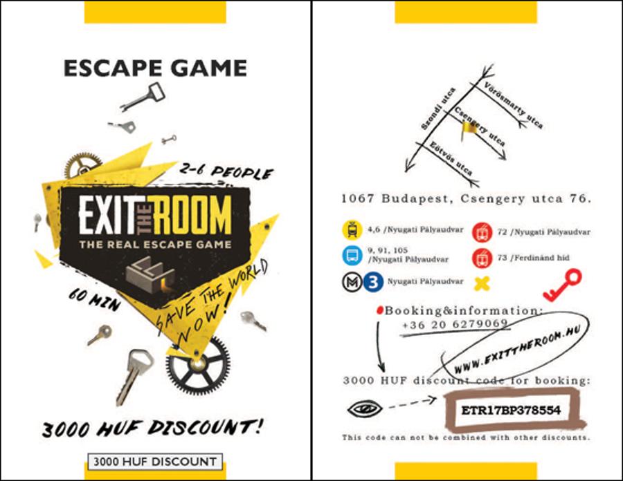 3.000 HUF Discount At 'Exit Room' Escape Game