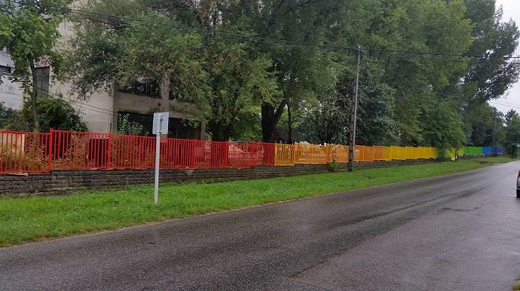 Rainbow-Colored School Fence Subject Of Controversy In Hungary