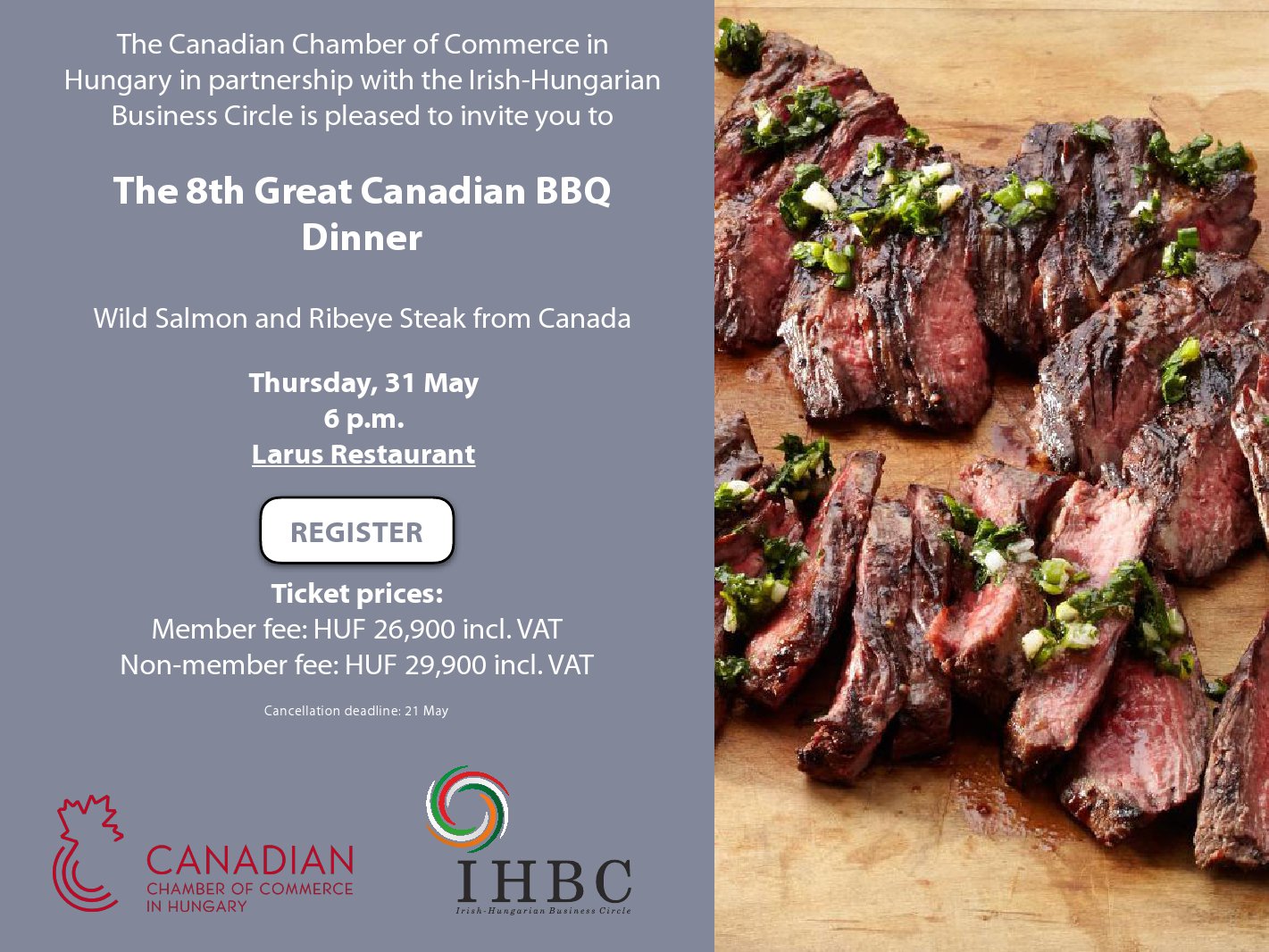 Invitation: Canadian Chamber 'Steak BBQ Dinner', 31 May