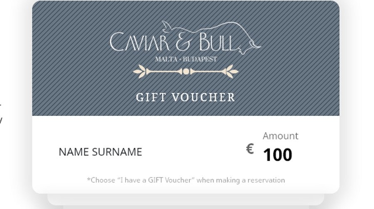 Celebration Gift Vouchers From Caviar & Bull Restaurant