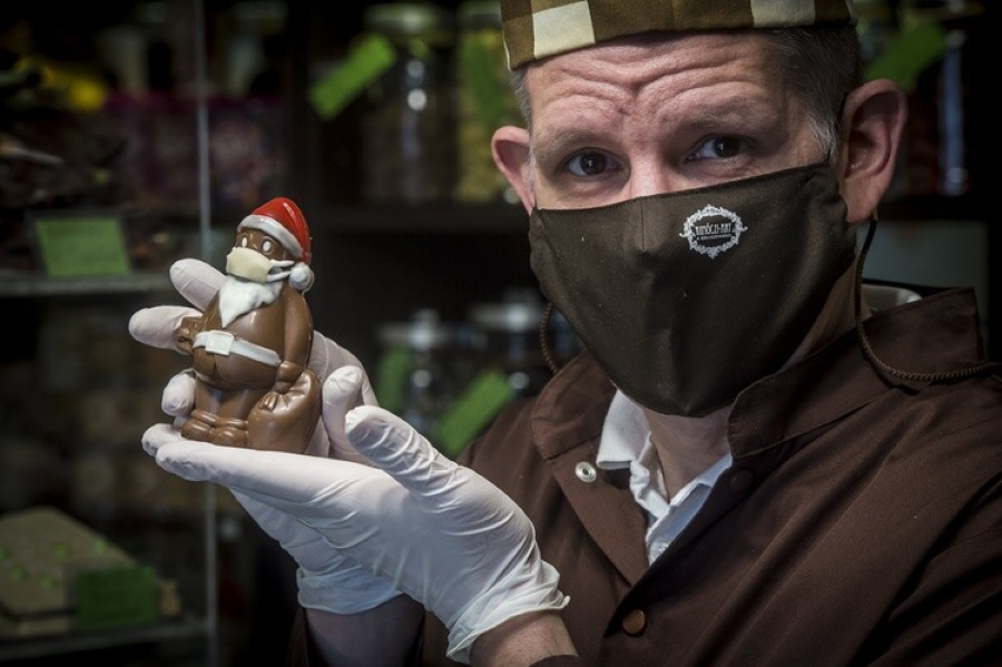 Video: Chocolate Santas Get A Covid Makeover In Hungary