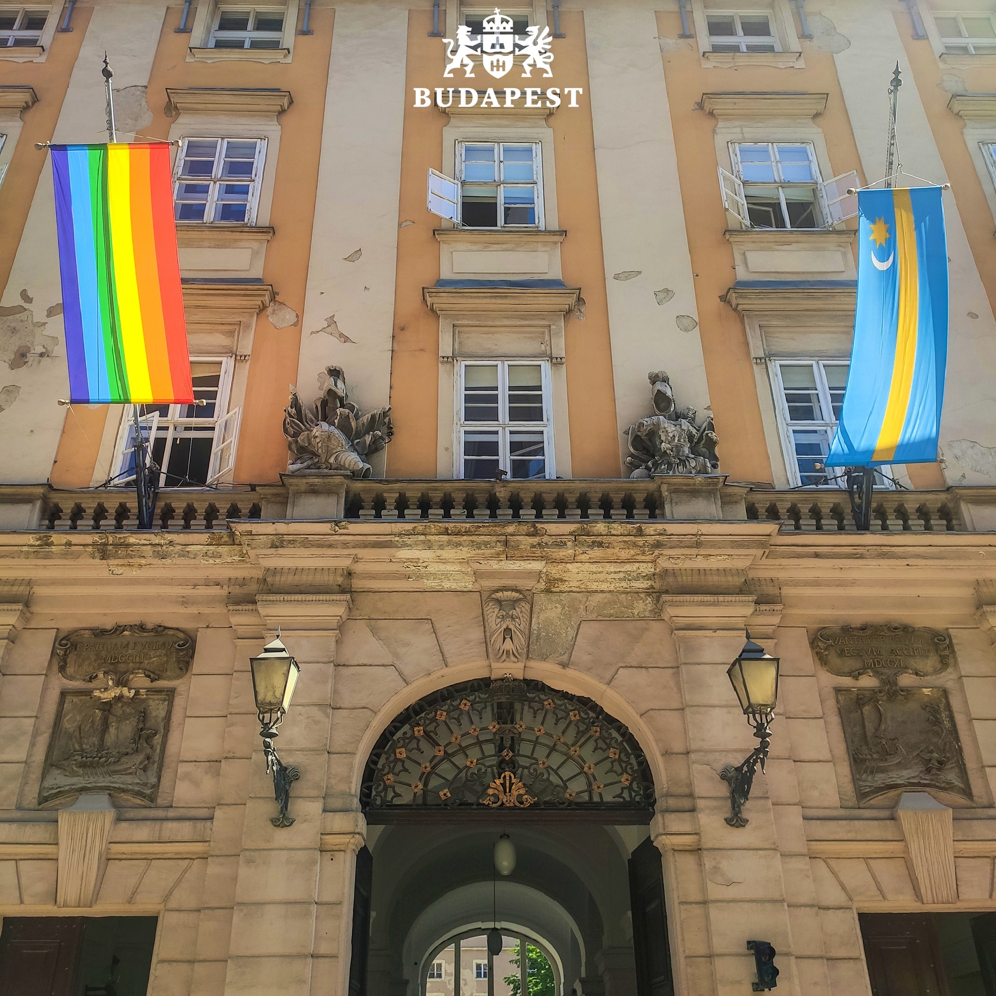 Rainbow Flag Flies at Budapest City Hall for Pride Month