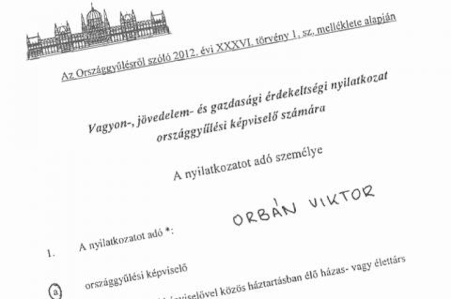 Official Wealth Statement: Orbán Has No Savings