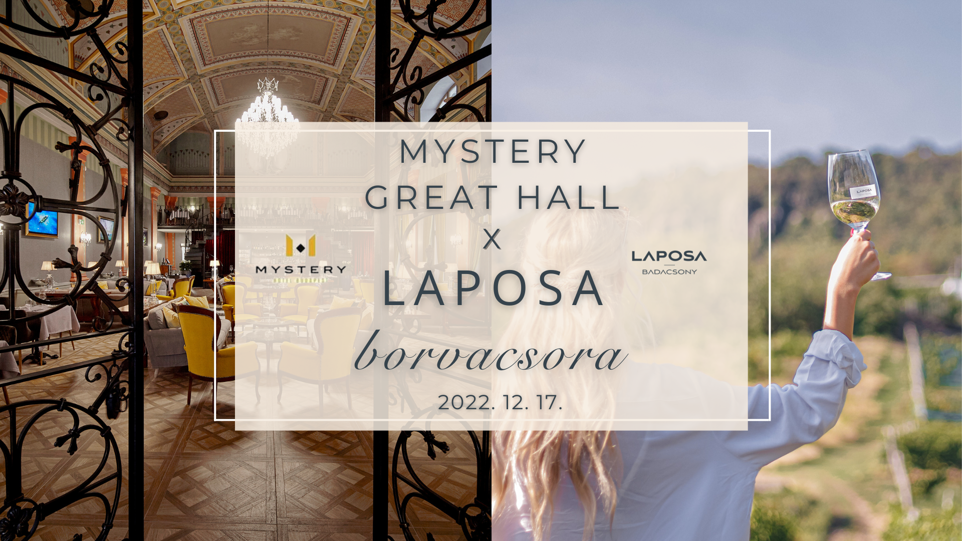 Laposa Wine Tasting Dinner, Mystery Hotel Budapest, 17 December