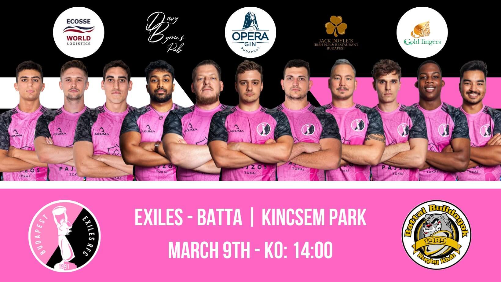 Rugby: Exiles vs Batta, Kincsem Park Budapest, 9 March