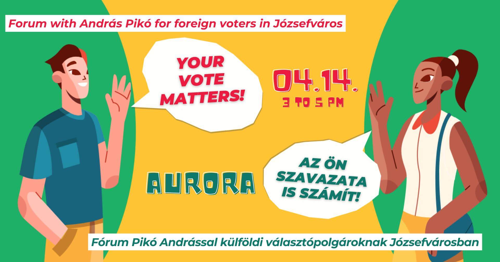 Forum with András Pikó for Foreign Voters in Józsefváros, Budapest, 14 April