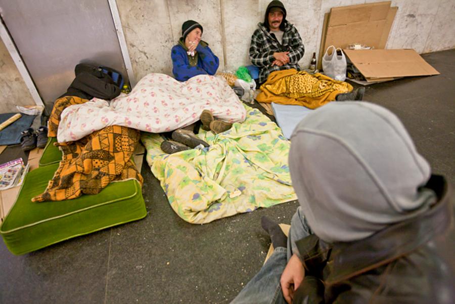 Homeless Return To Underpasses In Budapest