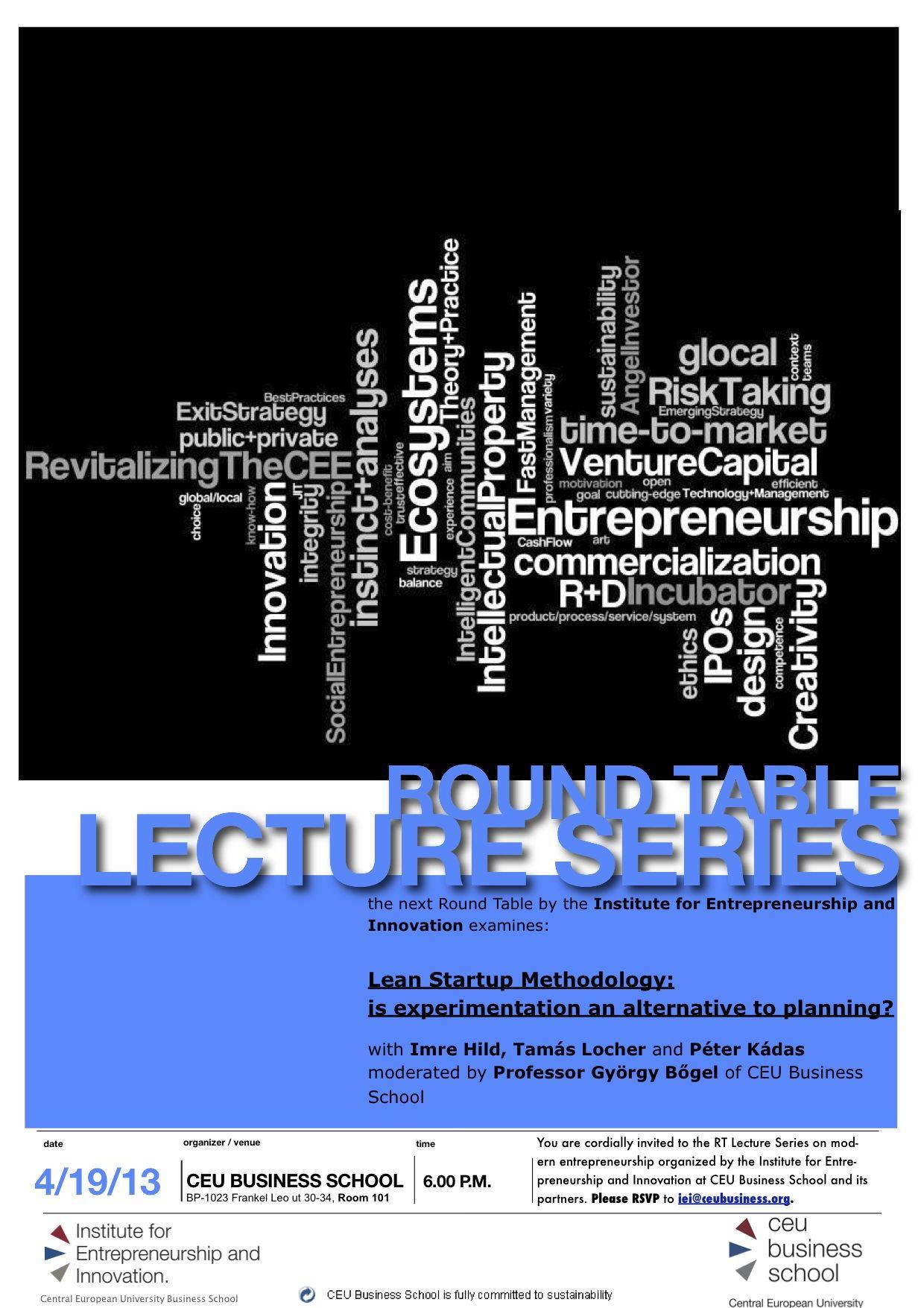 CEU Business School Budapest Event: Lean Startup Methodology On 19 April