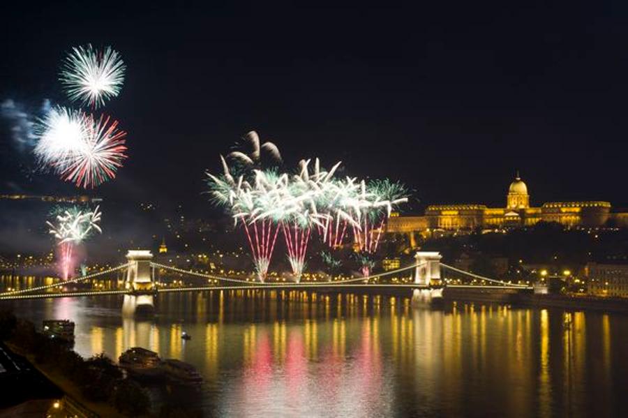 Ceremonial Fireworks In Budapest, 20 August