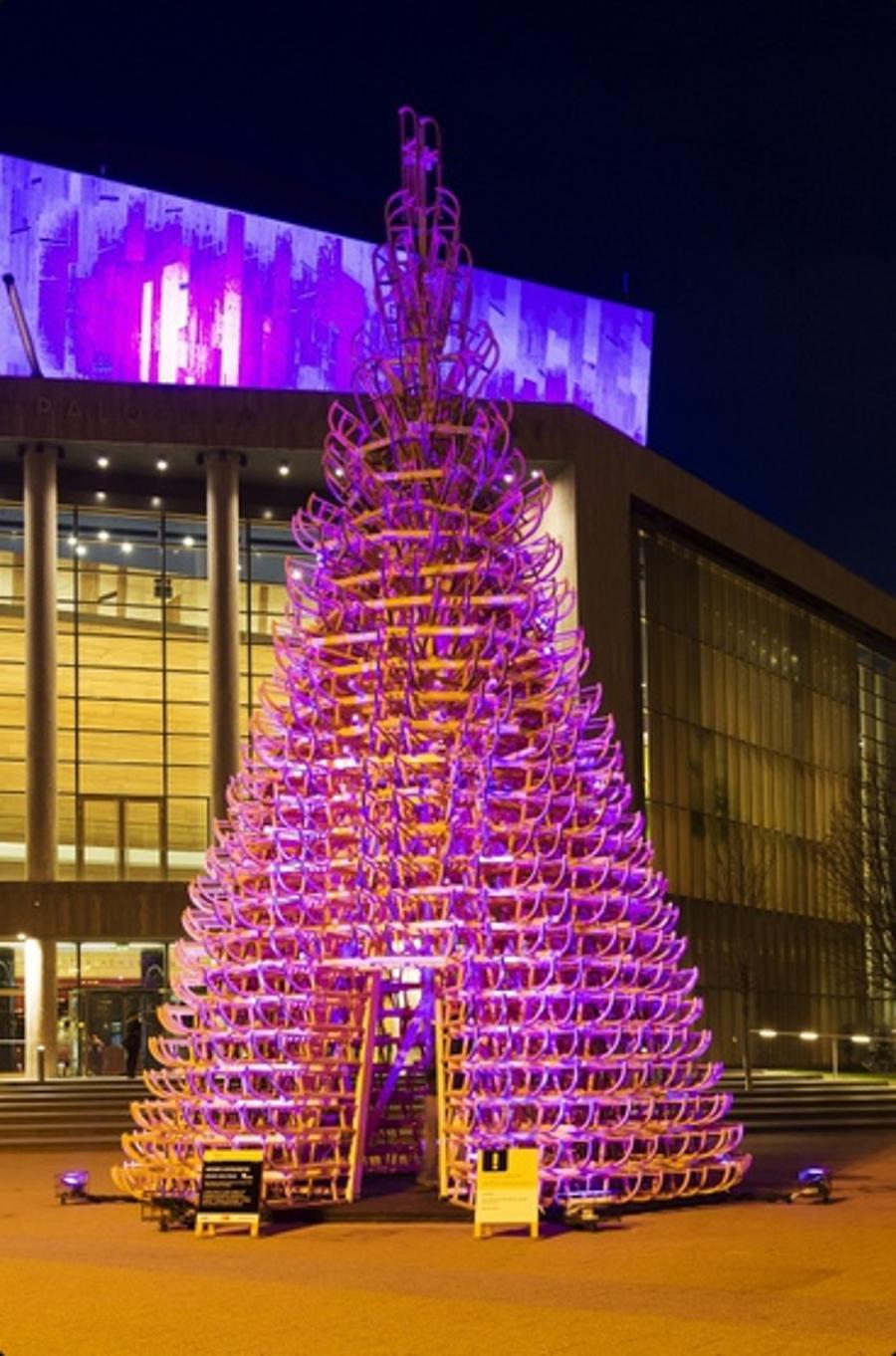 Now On: Hello Wood Christmas Installation, Palace Of Arts Budapest