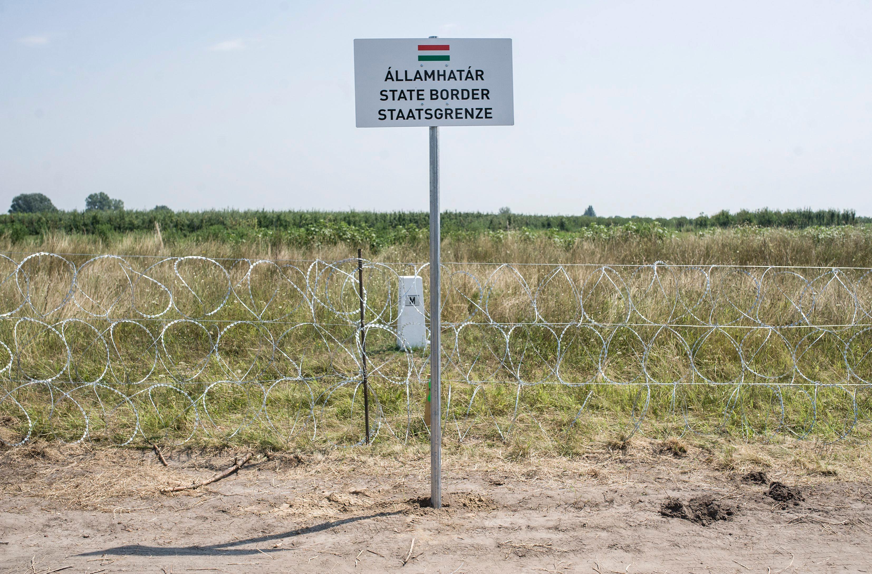 Migrants Cut Through Razor Fence On Hungary - Serbia Border