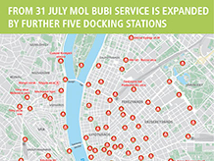 Five New MOL Bubi Docking Stations Available In Budapest